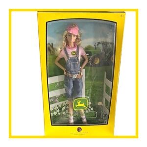 John Deere Barbie Collector‎ Doll Pink Label Overalls Farm Outfit New Mattel